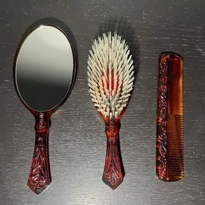 Vintage Avon Cameo brush, mirror, and combo set